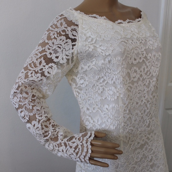 Vintage 80's Lew Magram Lace Pencil Dress - Picture 4 of 10